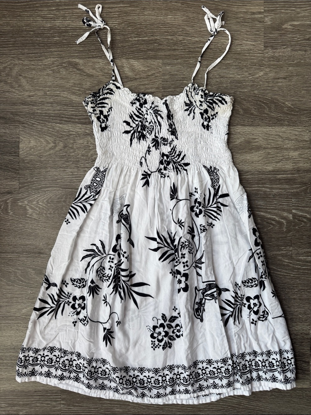 Early 2000s Cabali Dolphins & FlowerS  Summer Mini Dress